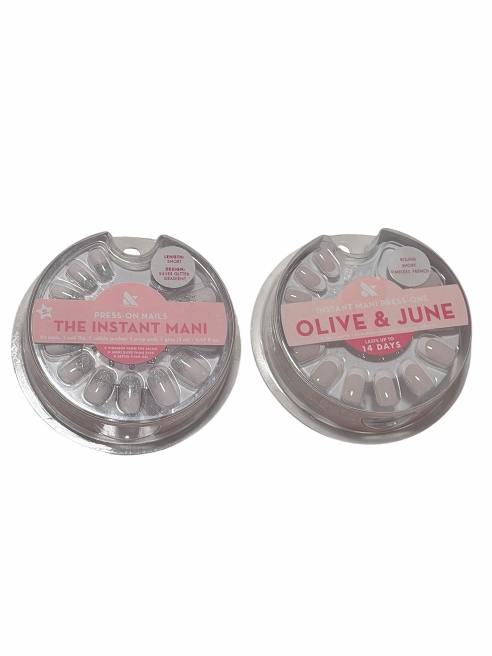 NEW Set/2 Olive & June French Press on Nails Short Length